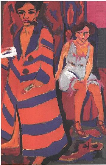 Ernst Ludwig Kirchner Selfportrait with model china oil painting image